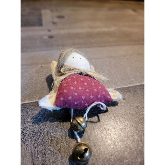 Angel girl felt bell bow ornament xmas figure - Picture 2 of 4